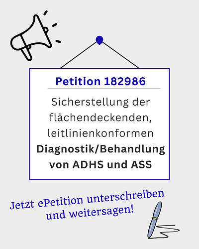 Post zur ADHS und ASS Petition
