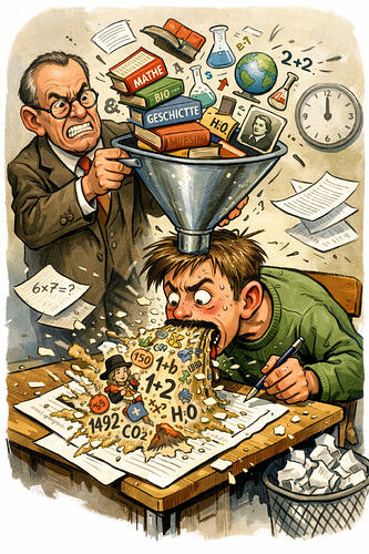 ChatGPT Image  karikatur wissen aufs blatt kotzen 17_44_23